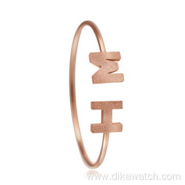 Hannah Martin Vacuum Plating Jewelry Bracelet Rose Gold Stainless Steel U-shaped Opening One Size Women's Bracelet